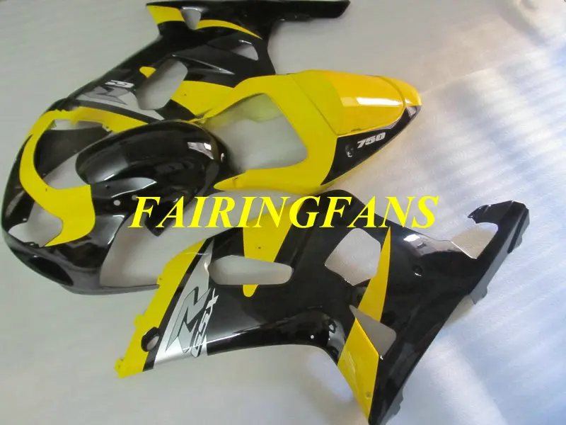 Инжекторный комплект для GSXR600 750 K1 01 02 03 GSXR 600 GSXR750 2001 2002 2003 желто-черные Обтекатели Кузов+ подарки SH61