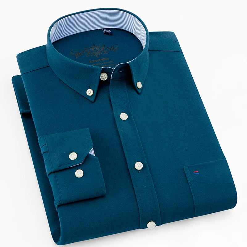 Male shirts 53 Camisa Social Masculina однотонная оксфордская модная красная Рабочая деловая повседневная мужская рубашка на пуговицах с левым карманом - Цвет: Male shirts 53