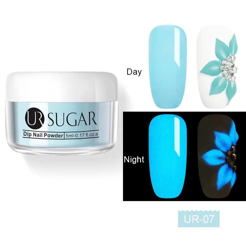 Золотой UR SUGAR 5 мл флуоресцентный 3 в 1 Dip порошок для ногтей акриловый порошок светящийся в темноте украшение для ногтей натуральный сухой без лампы - Цвет: Золотой