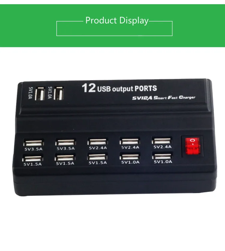 12 портов USB зарядное устройство концентратор мульти док-станция для зарядки с USB универсальный мобильный телефон Настольный настенный дом ЕС Великобритания разъем