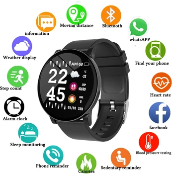 

W8 Smartwatch men Waterproof Heart rate blood pressure Fitness Tracker women Bluetooth Passometer smart watches for Android IOS