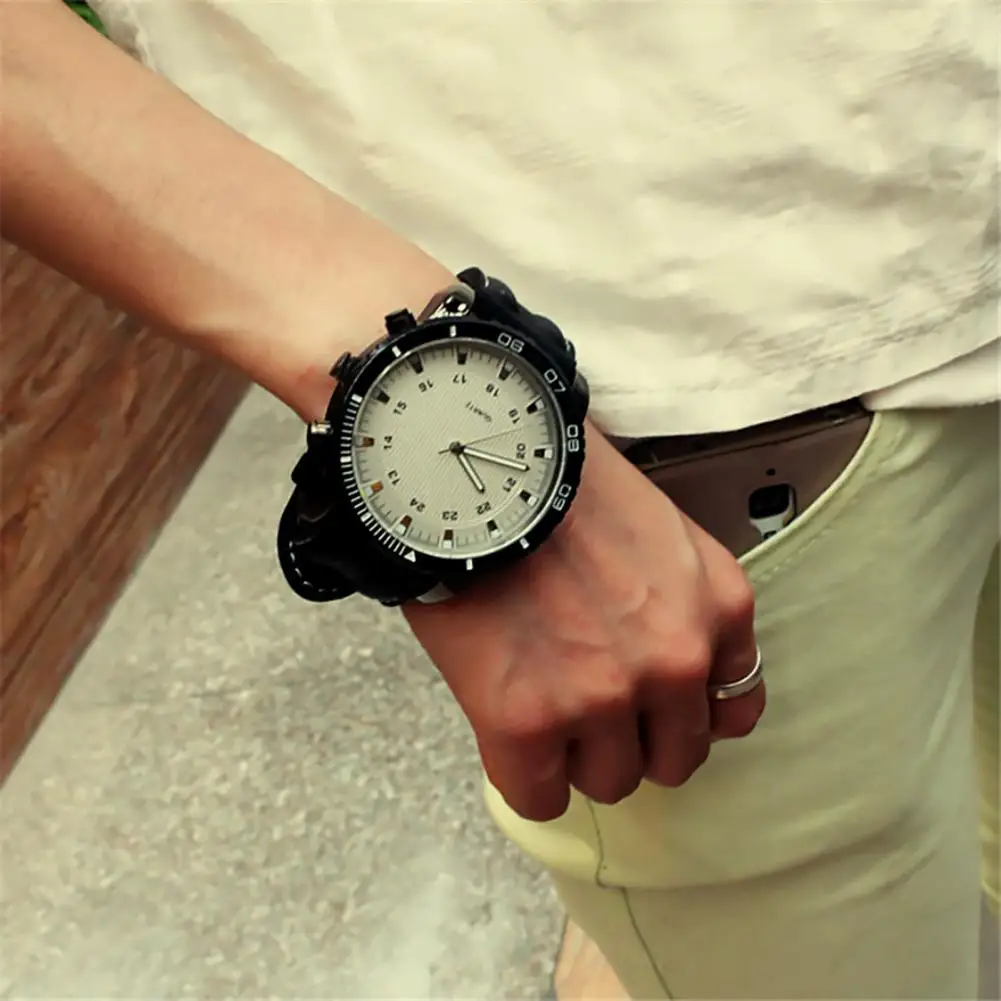 Fashion Simple Sport Large Dial Men Women Unsex Faux Leather Band Quartz Wrist Watch Couple Dating Gift quartz watch fashion couple watches