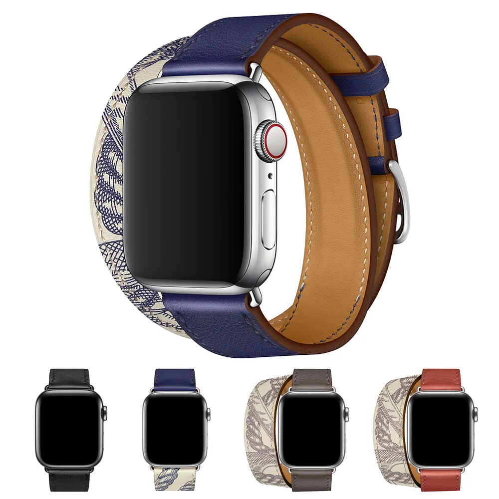 

TORQUILA Genuine Leather Contrast Color Strap for Apple Watch Series 4/3/2/1 38mm/40mm Watchband Bracelet for iWatch 42mm/44mm