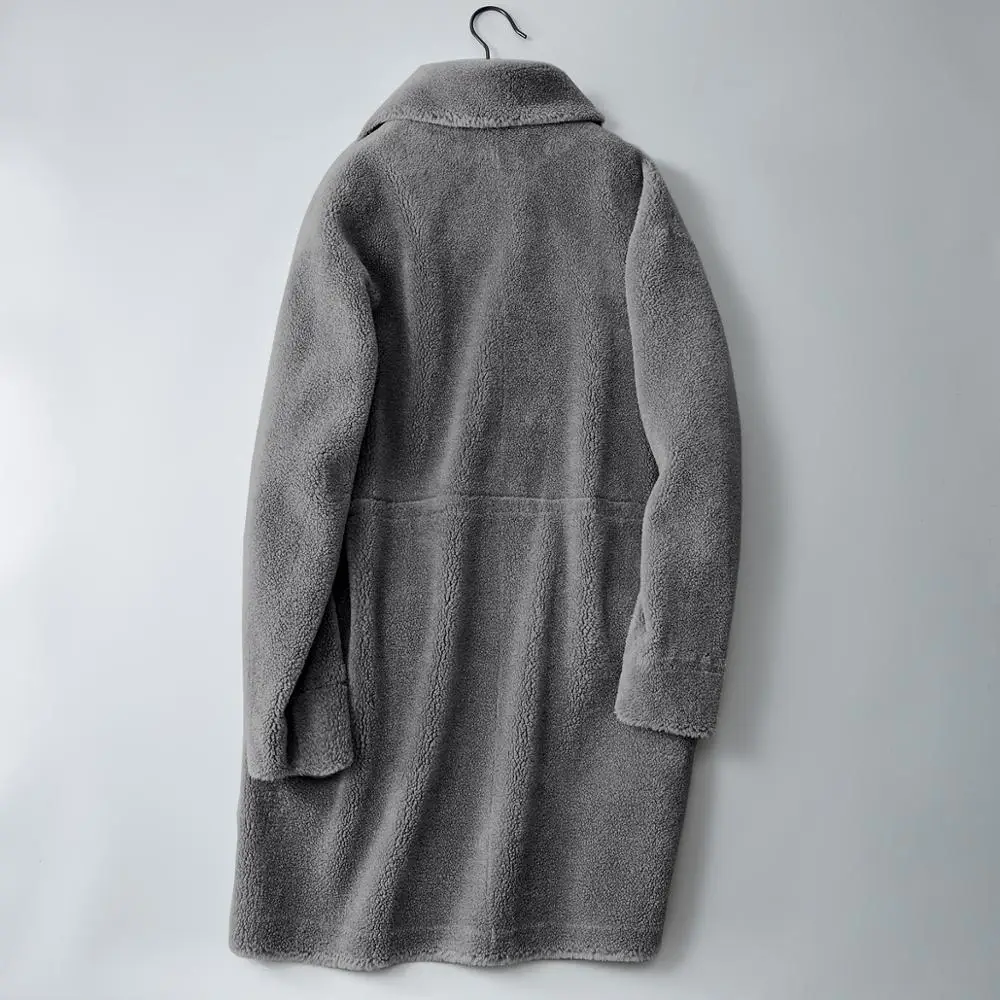 Men's Wool Coat New Winter Jacket Natural Cashmere Fleece Trench Imitation Mink Coat Fashion Single Breasted Overcoat#1980