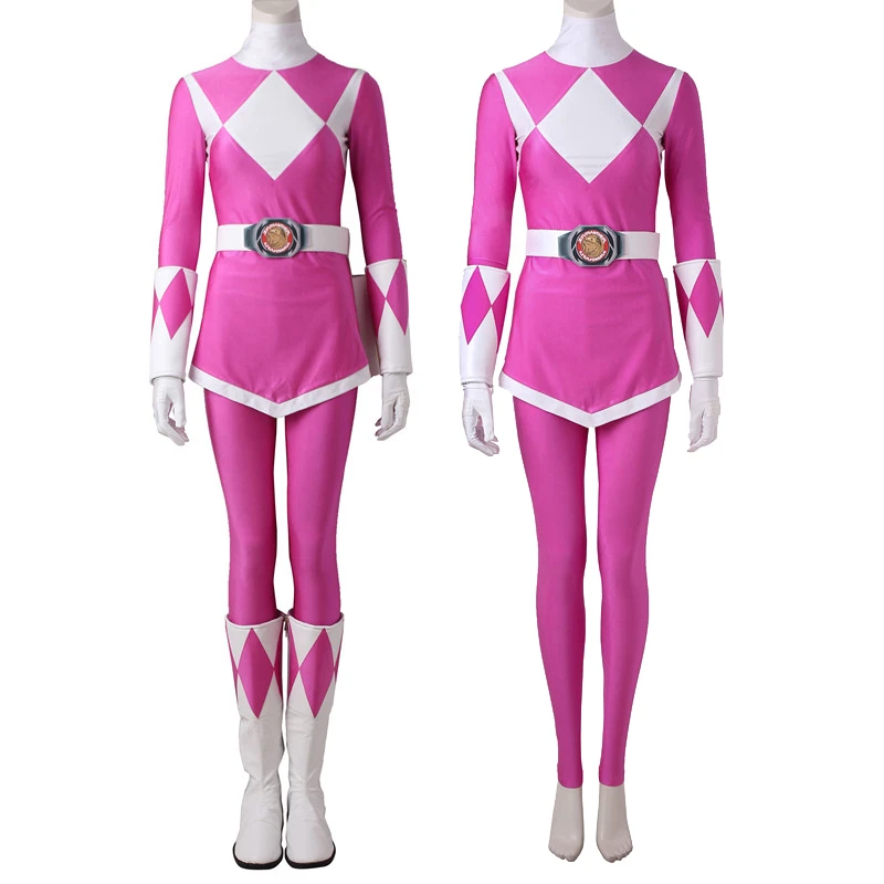 Disfraz Ranger para mujer traje de superhéroe rosa, mono de batalla Mei, traje de fiesta de máscaras, conjunto completo con botas| Disfraces de películas TV| - AliExpress