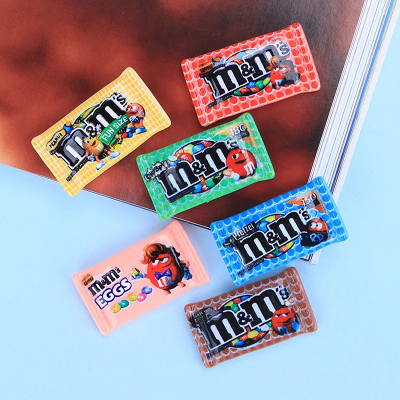 6pcs Miniature Dollhouse food Resin 1/6 Scale Candy Snack Bag Model for Doll Accessories Toys