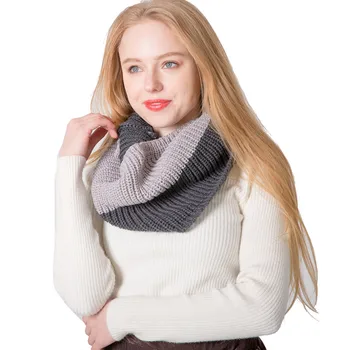 

Woman Autumn and winter warm scarf new Korean knitted wool scarf color stitching Fashion scarf 5 color