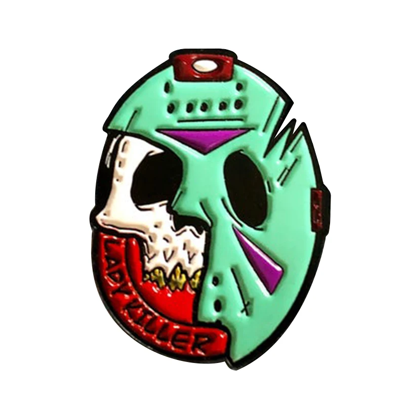 

Jason Mask Skull Friday the 13th Soft Enamel Pin - Horror Movie Enamel Pin