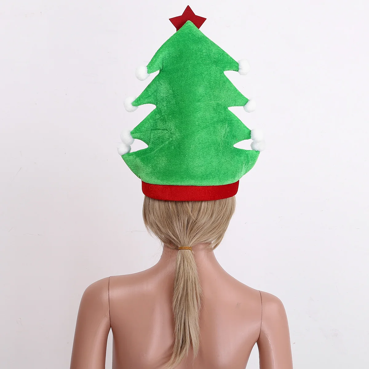 Soft Velvet Christmas Tree Hat Pom Pom 