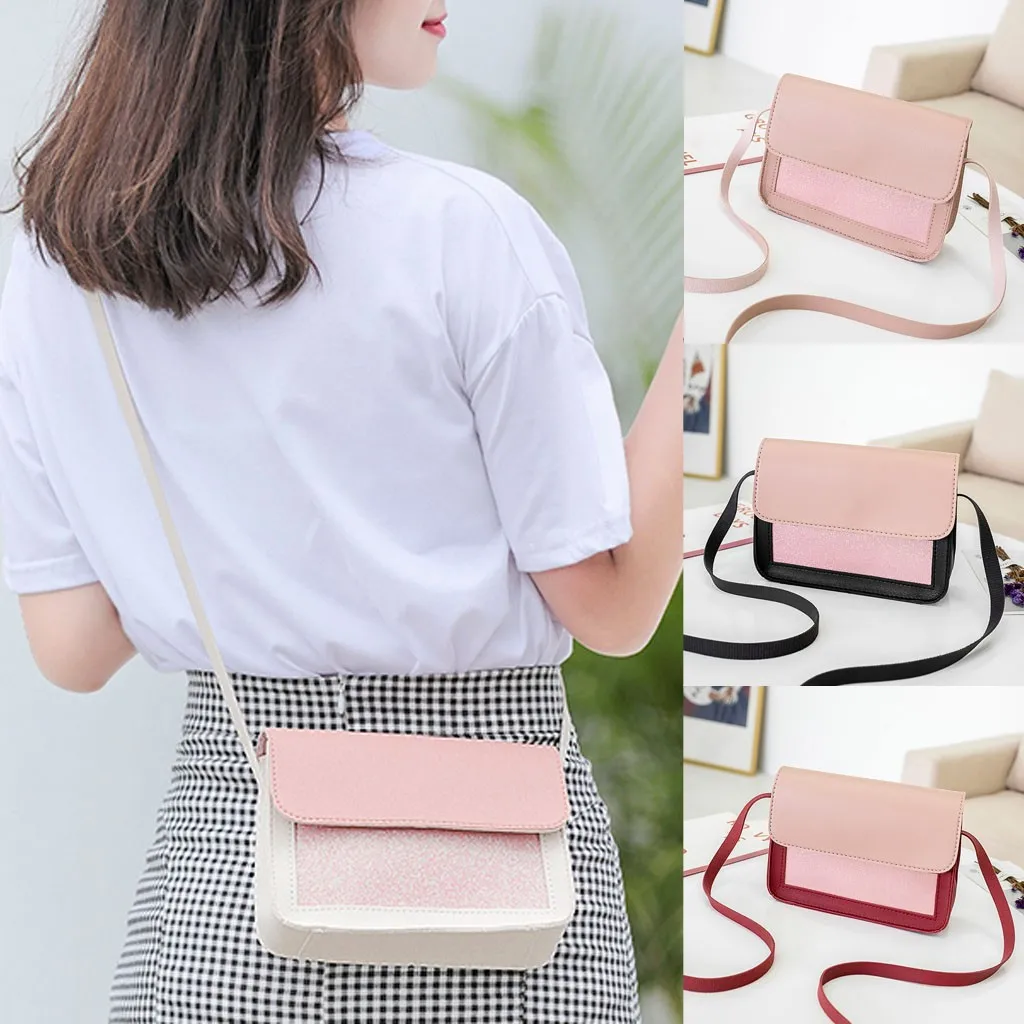 

Summer new Kawaii style female small flap bag new trend Flap PU shoulder messenger bag panelled color fashion small square bag