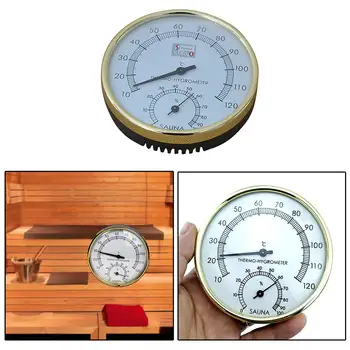

Stainless Steel Edge Sauna Room Thermometer Hygrometer Clock -0Â°C~120Â°C for Sauna Room Temperature Humidity Meter