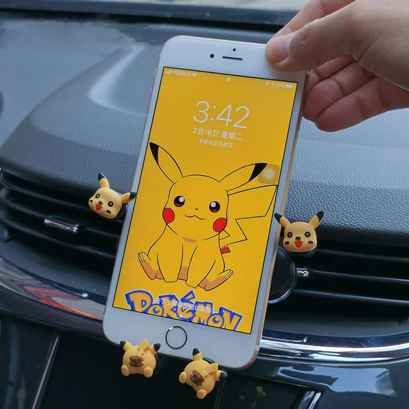 Picachu мобильный телефон кронштейн мультяшный Мини-Автомобильный навигатор стойка