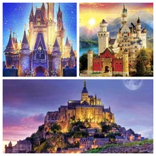 GATYZTORY 5D алмазная живопись Полная площадь DIY домашний декор мозаика стразы на заказ логотип напечатанный замок мечтательный 3 шт. в партии