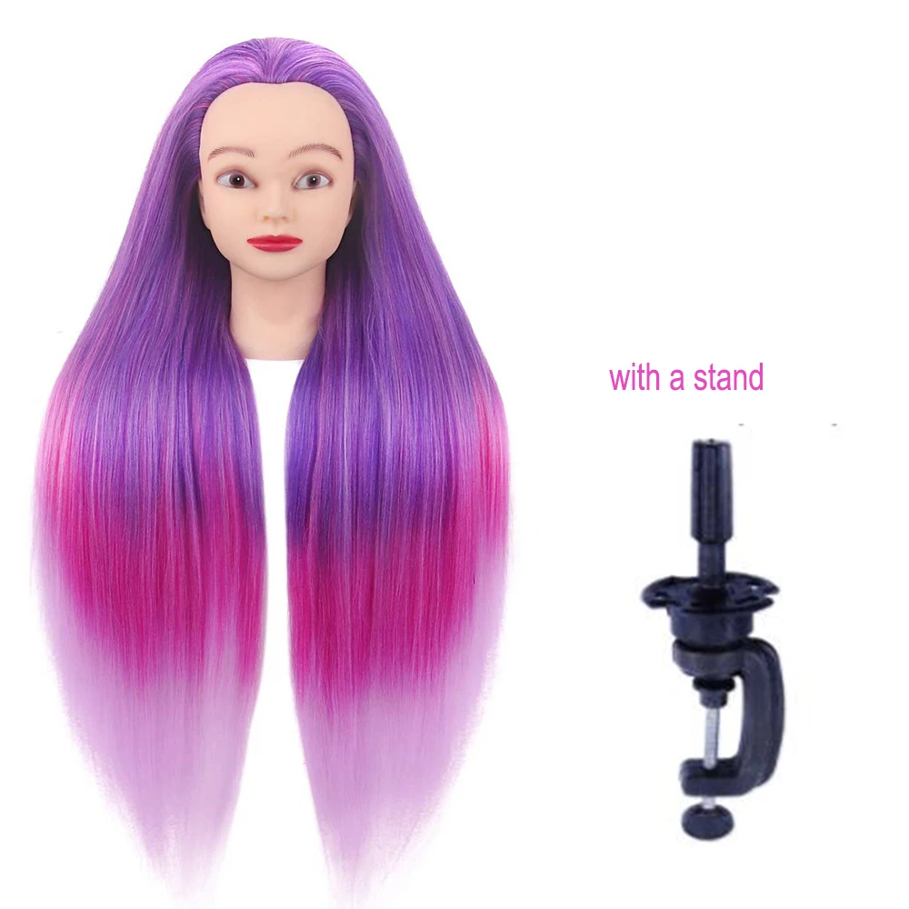 

29.5" pink rainbow Manikin Training Head MannequinHead Practice Cosmetology Hair Doll Styling Hairdressing Mannequin Head Hair
