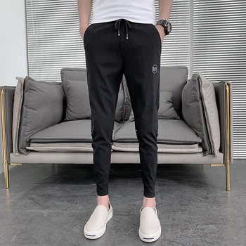 

Korea Back Reflective Stripe Harem Pants Men 2020 Summer Men Joggers Pants Slim Fit Streetwear Casual Trousers Male Clothing 34