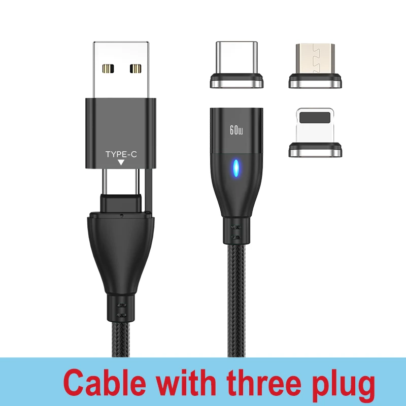 Melonboy 6 in 1 Cable 60W Magnetic Usb C Cable Wire Charger Phone Charging Cord Usb Data Cable For Laptop Samsung Huawei iPhone samsung phone charger cable Cables