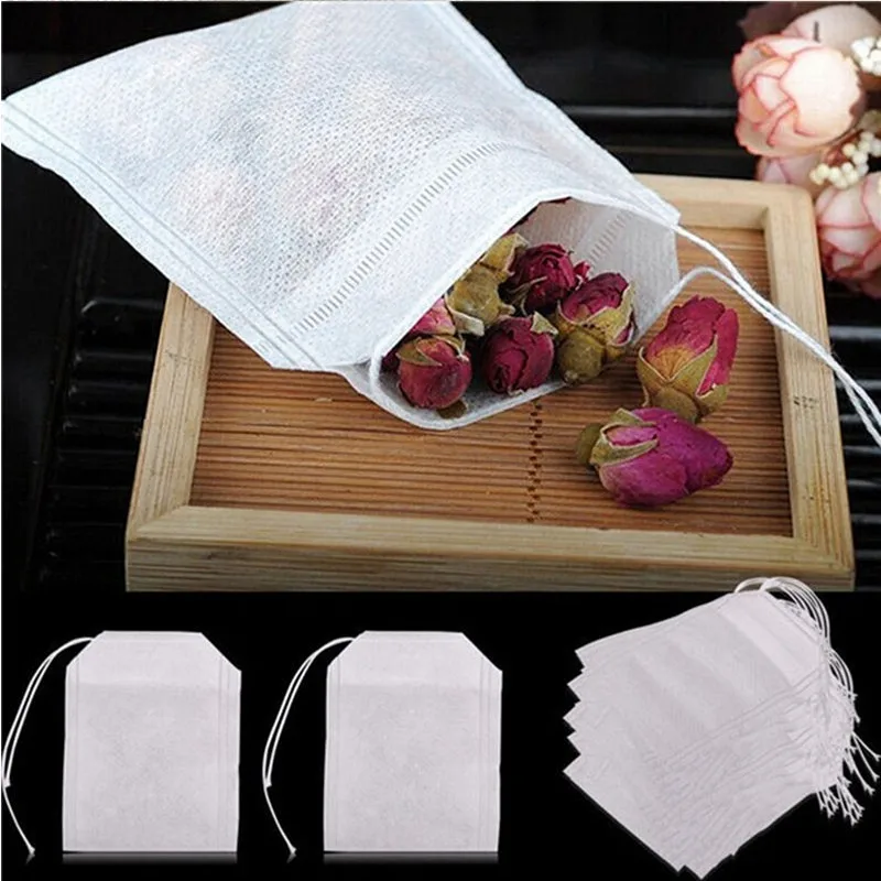 

SUEF New 50/90Pcs/Lot 5*7CM Empty Tea Bags With String Heal Seal Filter Paper for Herb Loose Tea Fashion Drinkwear @4