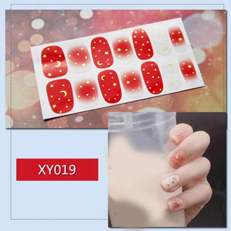 Звездное небо серии наклейки для ногтей водонепроницаемый длительный полное покрытие патчи для ногтей, маникюр поставки WH998 - Цвет: XY019