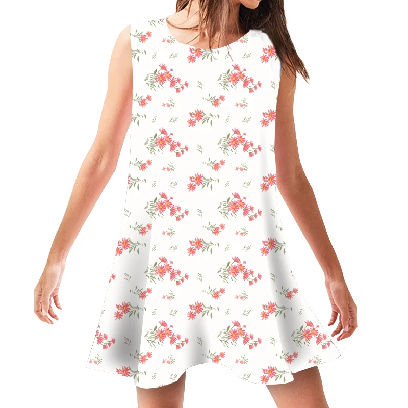 

Female Loose Dresses Christmas Women Dress 2019 Casual Sleeveless Beach Wear Swing Short Sundress Kerst Clothing Sukienki