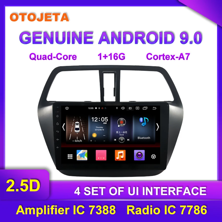 OTOJETA Android 9,0 плеер Автомобильный мультимедийный радио для 2014 SUZUKI SX4 gps навигация по Bluetooth Полный сенсорный S перекрестный магнитофон
