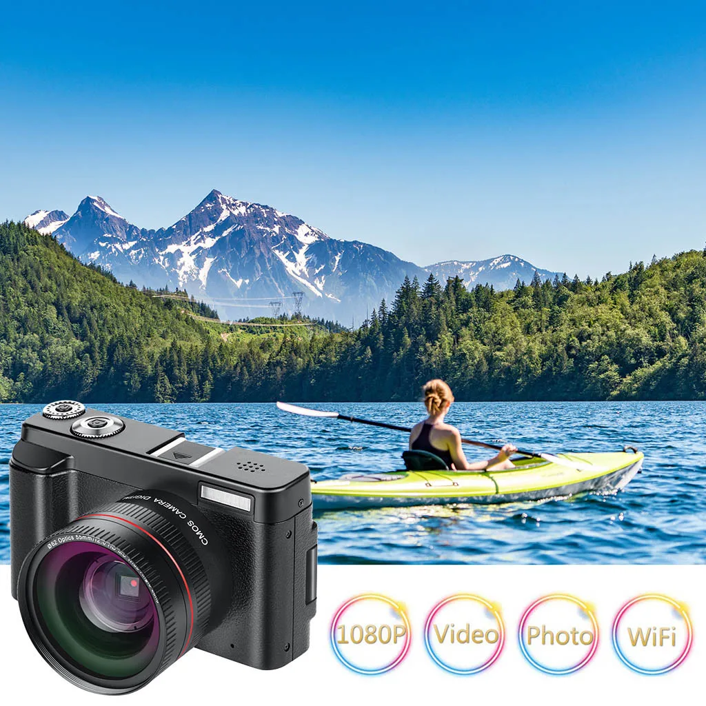 Цифровая камера Vlogging камера видеокамера 24MP Full HD WiFi камера 3,0 дюймов 180 градусов вращение флип-экран Камера 16X цифровая