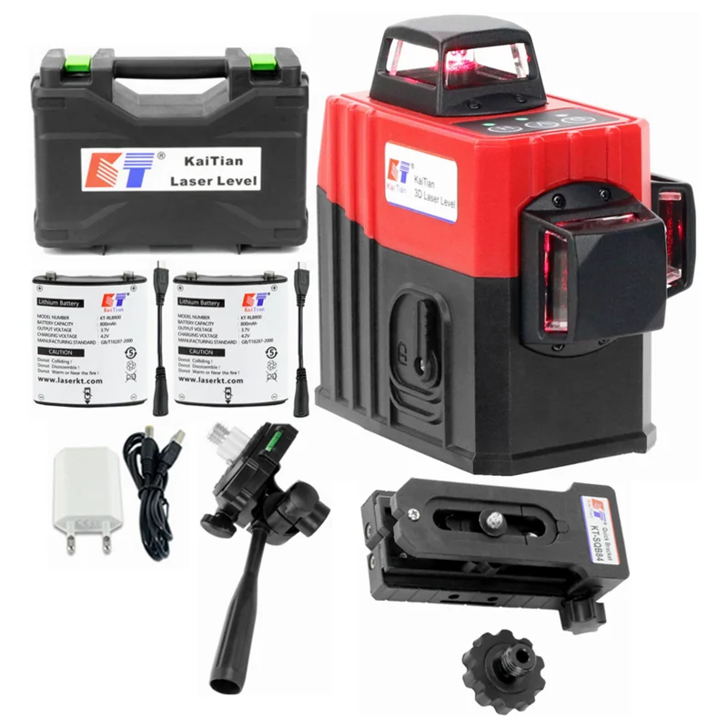 

Kaitian CE Certificated 3D Lines Laser Level with Magnet Bracket & BATTERY & Horizontal And Vertical Lines Work Separately Laser