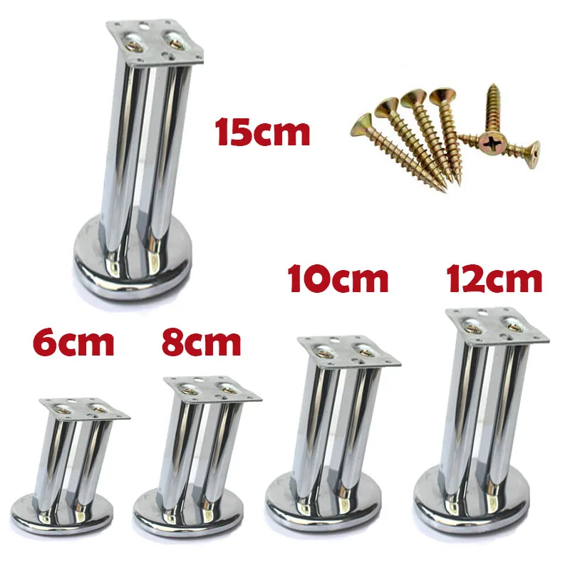 

New Style Metal Furniture Sofa Table Legs Hardware Bright Silver Cabinet Foot Coffee Tea Bar Stool Chair Feet Accessories