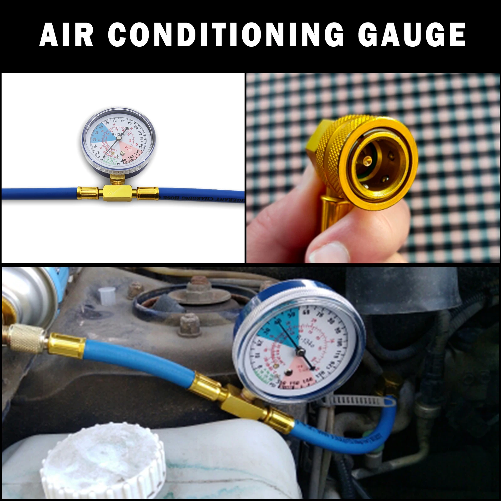 

Car Air Conditioner Tools Freon R134A RECHARGE HOSE Conditioning Measuring Gauge Open Valve Charging Pipe Refrigerant Auto