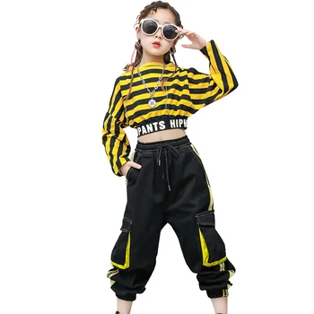 

Girls Clothing Set Striped Tshirt + Pants Costume For Girls Patchwork Clothes Girl Teenage Children's Suits