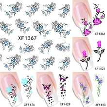 Blumen Designs! Nägel Kunst Maniküre Wasser Abziehbilder Dekorationen Wasser Transfer Nagel Aufkleber Für Nägel Tipps Schönheit(China)