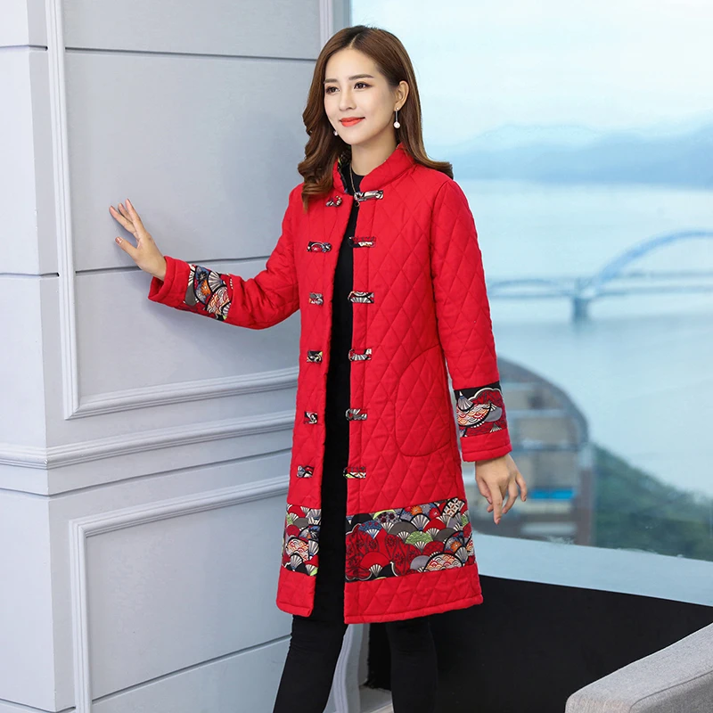 Новинка осенне зимняя парка женское хлопковое пальто Национальная ветровая