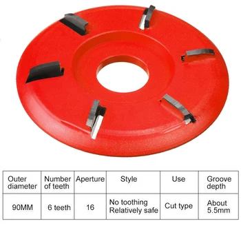 

6-tooth Woodworking Carving Disc Milling Cutter For Angle Grinder Cutting Tool