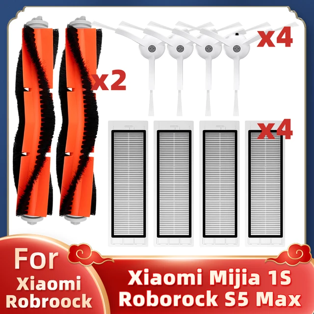 For Xiaomi Mi Robot Vacuum Cleaner 1 / 1S SDJQR01RR SDJQR02RR SDJQR03RR Roborock S502-00 S5 Max S6 Main Side Brush Hepa Filter Set C