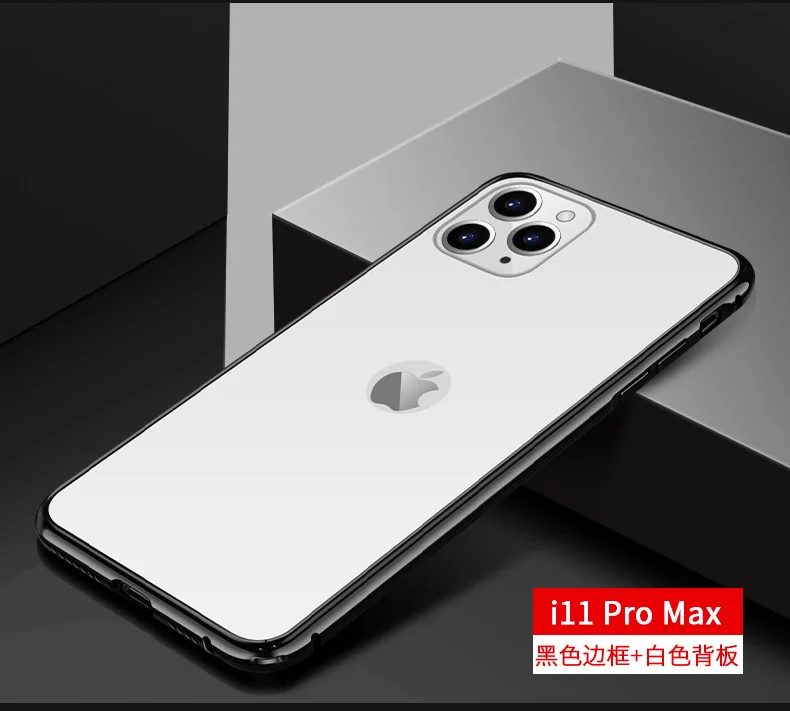 Для Apple iPhone 11 Pro Max ультра тонкий металлический алюминиевый бампер рамка чехол для iPhone 11 Pro стеклянный задний Чехол