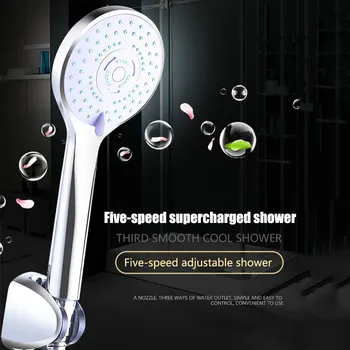 

Super water saving Pressurized Nozzle Shower Head ABS Bathroom Accessories High Pressure Rainfall Chrome Shower Head