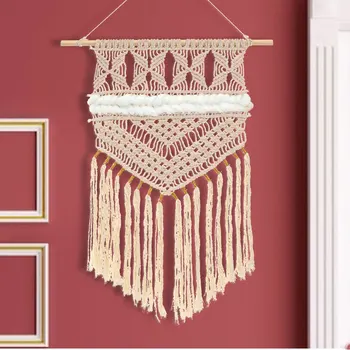 

Handmade Bohemian Macrame Wall Hanging Knitting Tapestry Wedding Ceremony Backdrop Livingroom Bedroom Home Decor Wedding Gift