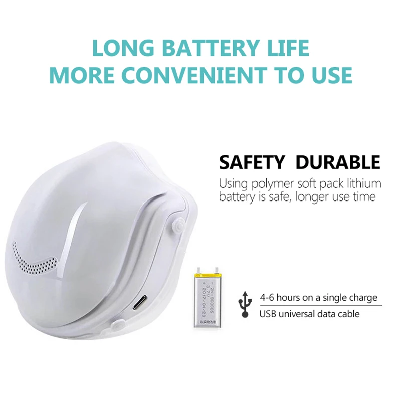 

Resuable Air Purification Mask with Breathing Valve Electric Mask Anti Dust Pollution Smoke Fresh Air Supply Pm2.5 Kn95 Filter
