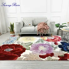 SunnyRain 1 шт. 3D печатные цветы ковры для гостиной ковры для спальни короткие плюшевые кровати ковры для комнаты большой размер