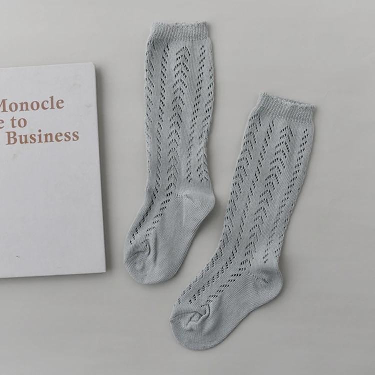 New Summer Children Socks Baby Girls Knee High Toddler Socks Cotton Long Tube Cute Princess Mesh Socks Kids Hollow Out Socken