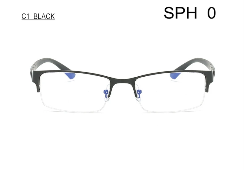Очки по рецепту для близорукости SPH-0,5-1-1,5-2-2,5-3-3,5-4-4,5-5-5,5-6 для женщин и мужчин полуоправа для близоруких F122 - Цвет оправы: BLACK (0)