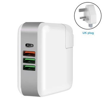 

61W PD Aluminum Type C USB Home Quick Charger Travel Electric Adapter Universal Multi Ports Durable Office Portable