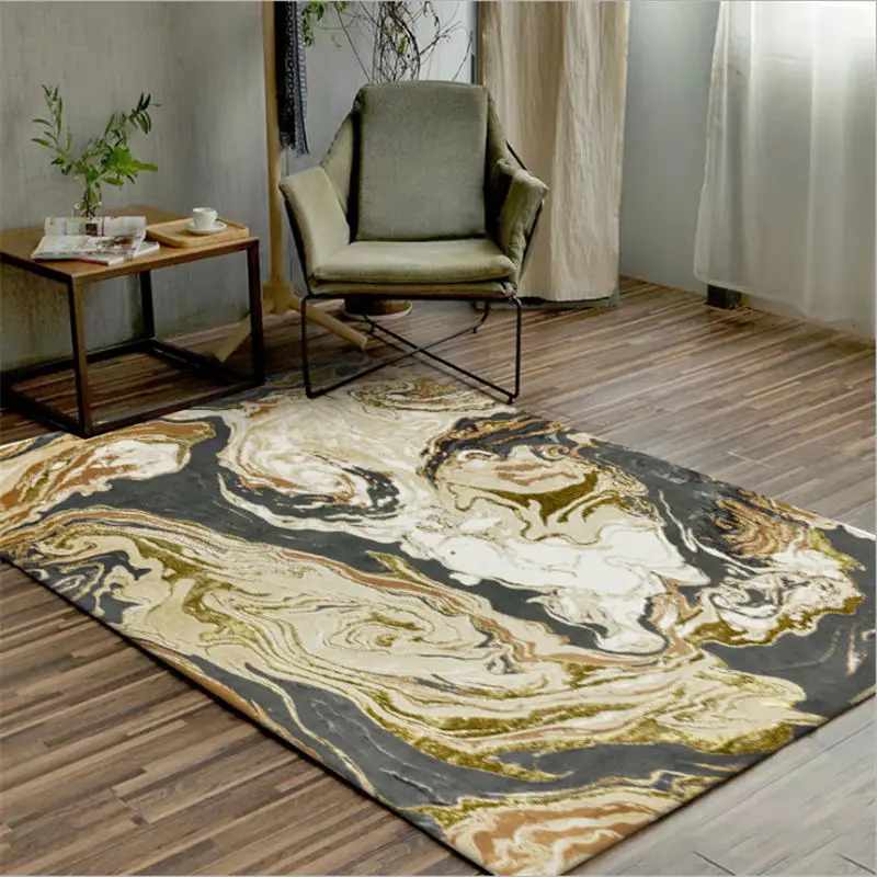 Area Rug for Living Room Nordic Abstract Gilt Sea Water Dark Gray Pattern Carpet Bedroom Modern Kids Decor Boy | Дом и сад
