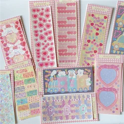 Ins Cartoon Pink Laser Cute Stickers Blingbling Star Photo Card Diy Collage Sealing Paste Stationery Kawaii Decorative Sticker