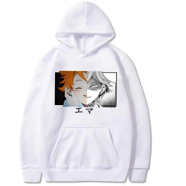 O prometido neverland cor-de-rosa anime hoodies roupas para adolescentes  gráfico moletom mulheres harajuku kawaii estética streetwear wram / Roupas  Femininas ~