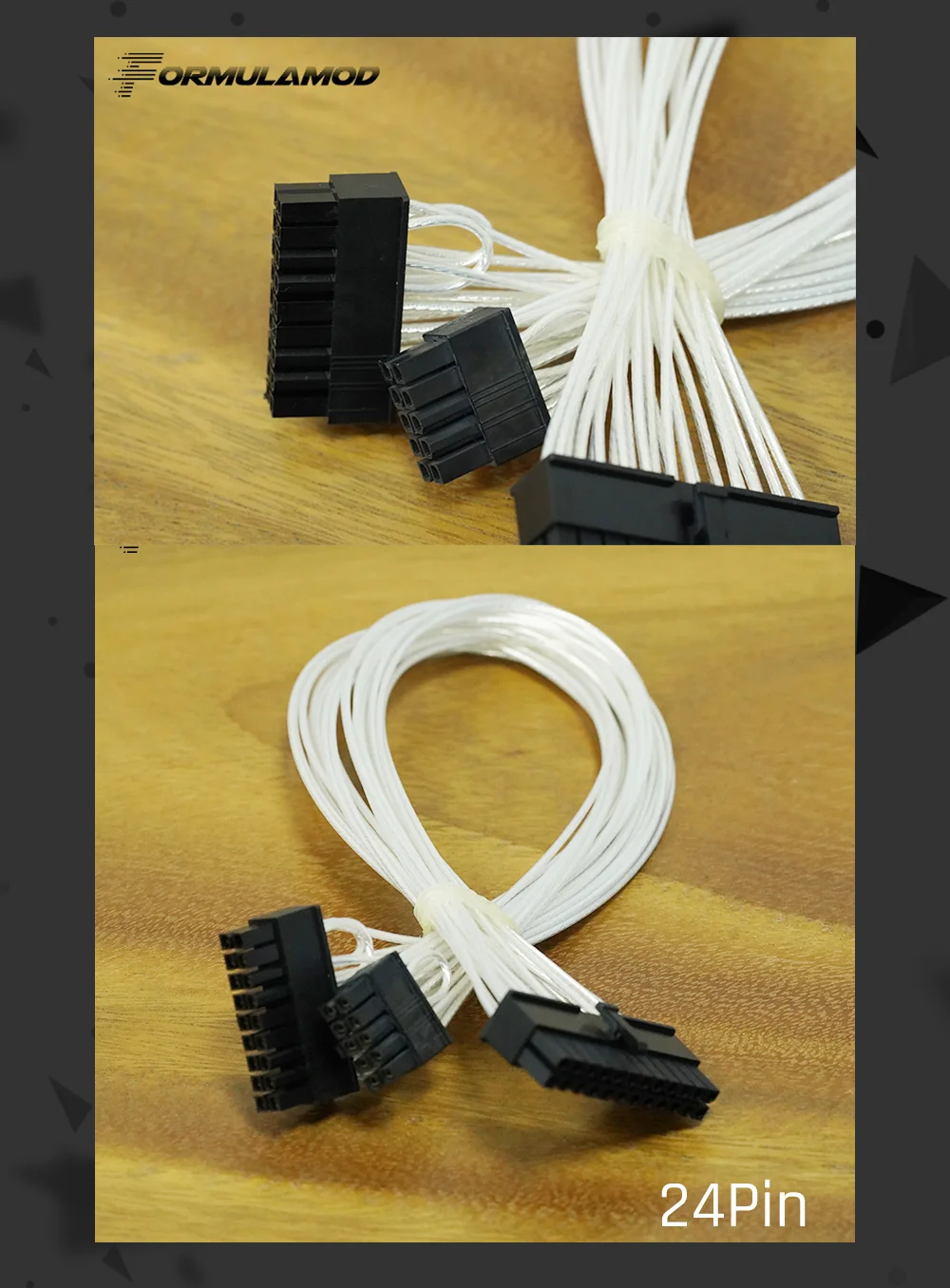 FormulaMod Fm-LKZZ-SL, Fully Modular PSU Cables, 18AWG Silver Plated, For CoolerMaster MWE Gold 550/650/750 Fully Modular PSU  