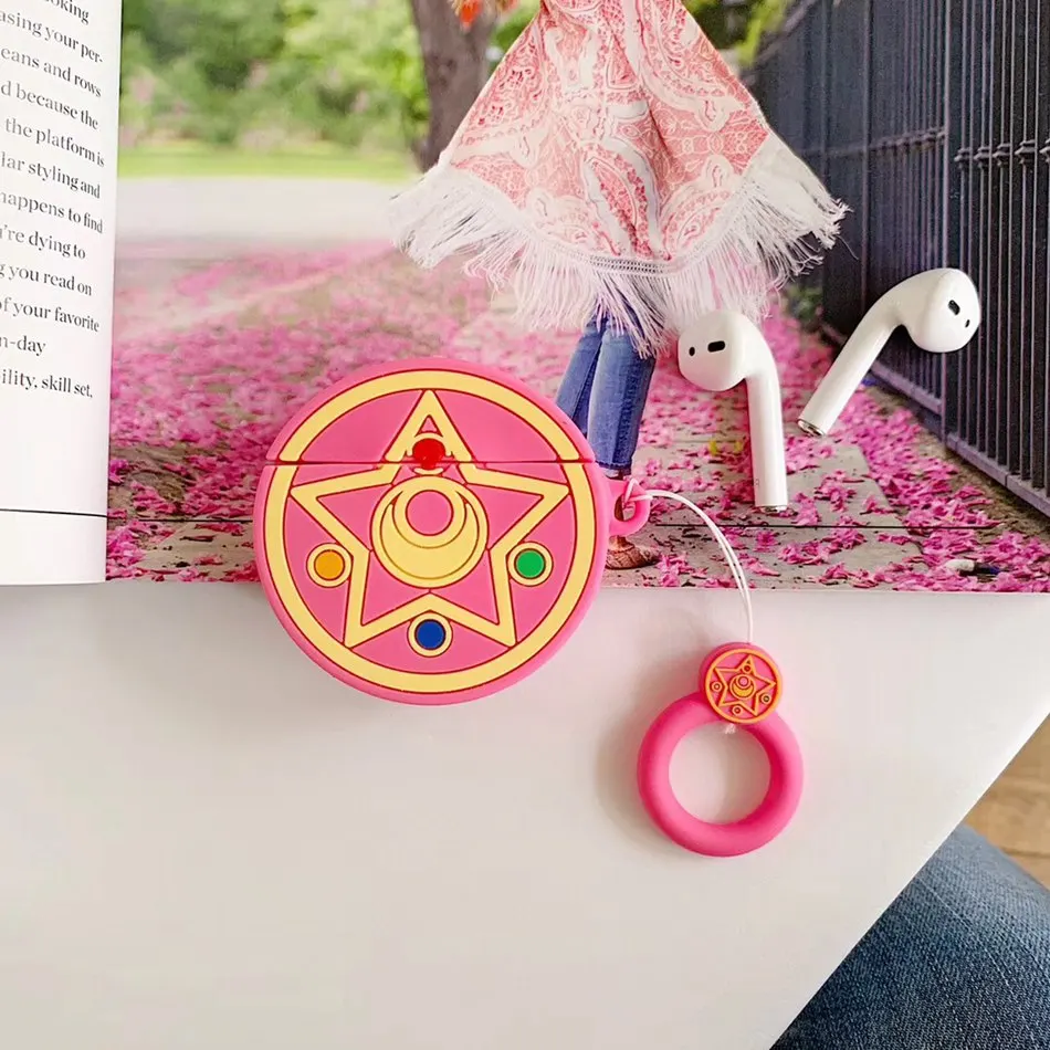 Для AirPods случае 3D мультяшный наушник чехол для Apple Airpods 2 забавные интимные аксессуары защитную крышку с палец кольцо ремень - Цвет: Rose Prism