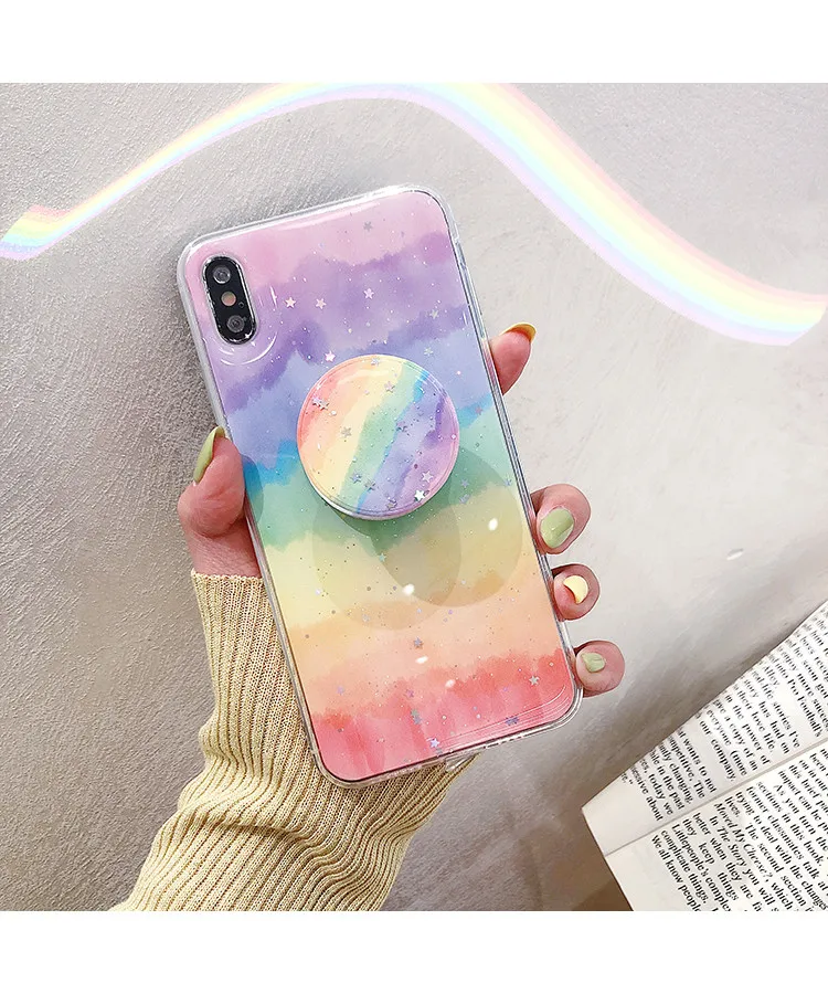Радужный Прозрачный чехол для iPhone 11 Pro Max, силиконовый чехол, мягкий чехол, чехол для телефона, для iPhone X, XR, XS, Max, 8, 7, 6, 6S Plus
