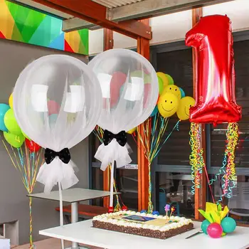 

18inch Balloon Grenadine Bowknot Explosion-proof Transparent Hydrogen Balloon Wedding Party Decoration