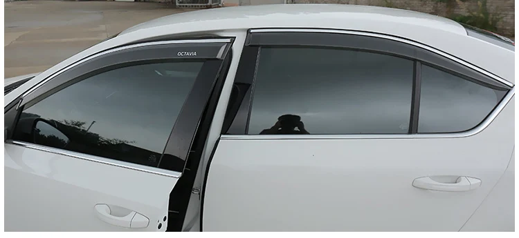 Lsrtw2017 акриловые окна автомобиля заднего вида дождь щит для Skoda Octavia a7 018 салонные аксессуары хром