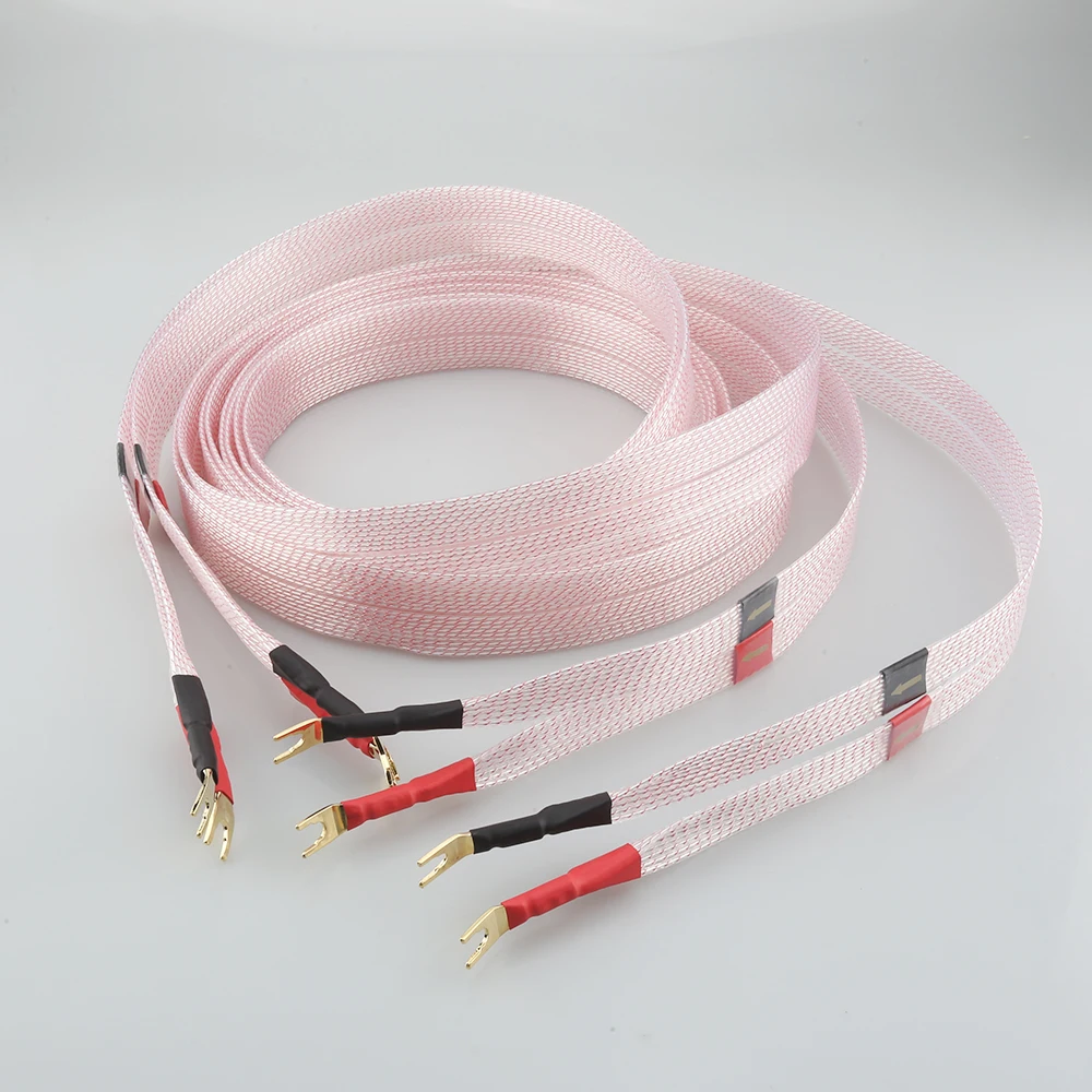 Audiocrast Flat Silver Plated Speaker Cable Hifi Loudspeaker Cable